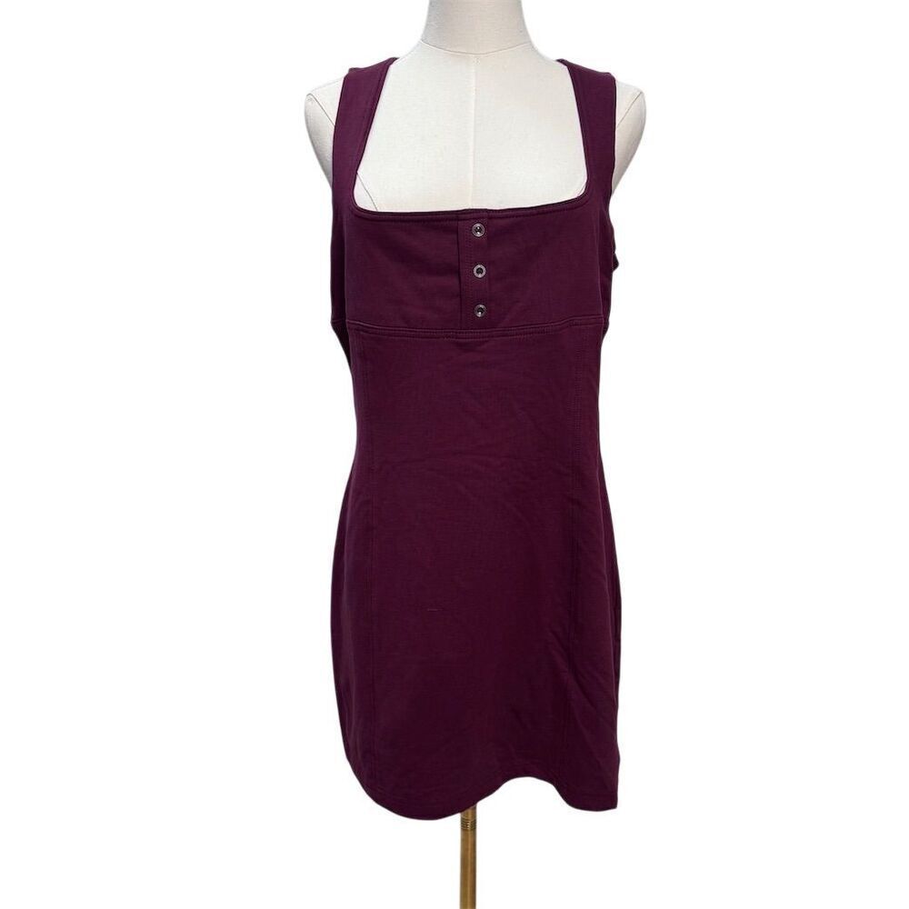 NWT Daily Practice Anthropologie Sleeveless Square-Neck Mini Dress Purple